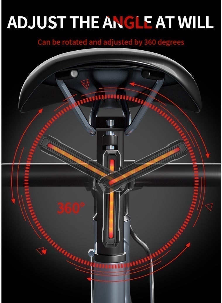 زونيكس مصدر خلفي للدراجة، استشعار ذكي للفرامل، بطارية طويلة العمر، 9 أوضاع RGB، مقاوم لزخات المطر للقيادة الليلية الآمنة - Image 5